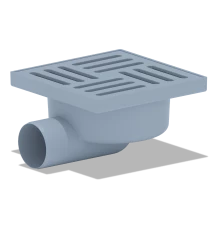 Трап сухой, гор. выпуск 50 н/рег. решетка пл.150х150 , ANI PLAST