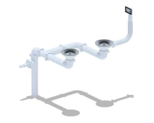 Набор для дв.универс.разноур.сифона 240 с выпуском 3 1/2