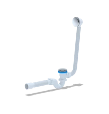 Сифон Ани для ванны клик-клак,грибок,сетка,выпуск и перелив с трубой 40/50 прямоточный, ANI PLAST