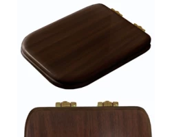 [238076] Крышка-сиденье Kerasan Waldor для унитаза, микролифт, цвет орех, петли бронза, 418640 +30100 ₽