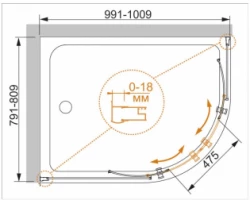 [96816] Душевой уголок Cezares PRATICO-RH-2-100/80-Cr, 100 х 80 х 185 см, стекло прозрачное +28840 ₽