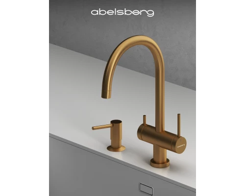 Смеситель д/кухни Abelsberg Aera AWF70029BG с фильтром д/воды, цвет королевское золото