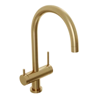 Смеситель для кухни Abelsberg Aera AWF70029BG с возможностью подключения фильтра для воды, цвет королевское золото, PVD покрытие