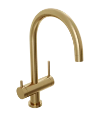 Смеситель для кухни Abelsberg Aera AWF70029BG с возможностью подключения фильтра для воды, цвет королевское золото, PVD покрытие