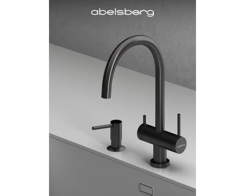 Смеситель д/кухни Abelsberg Aera AWF70029GM с фильтром д/воды, цвет космическая сталь
