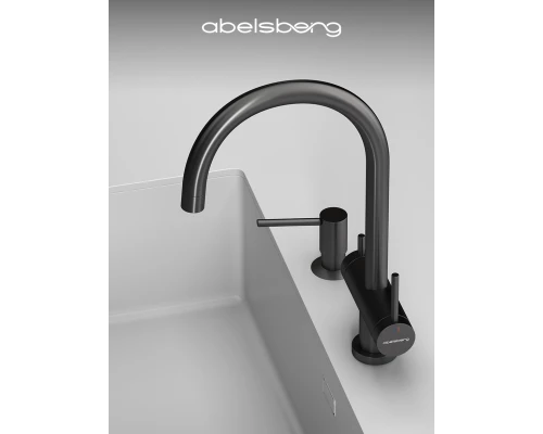 Смеситель д/кухни Abelsberg Aera AWF70029GM с фильтром д/воды, цвет космическая сталь