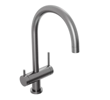 Смеситель для кухни Abelsberg Aera AWF70029GM с возможностью подключения фильтра для воды, цвет космическая сталь, PVD покрытие