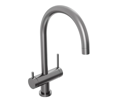 Смеситель д/кухни Abelsberg Aera AWF70029GM с фильтром д/воды, цвет космическая сталь