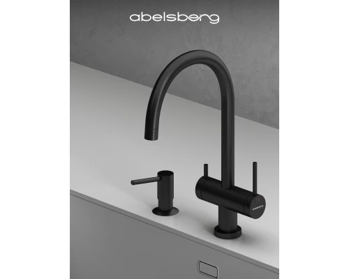 Смеситель д/кухни Abelsberg Aera AWF70029MB с фильтром д/воды, цвет вулканический черный