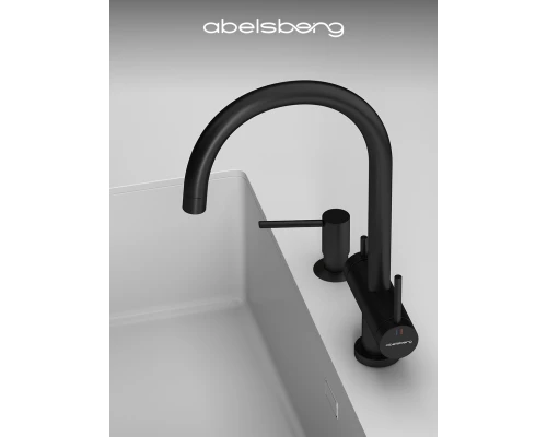 Смеситель д/кухни Abelsberg Aera AWF70029MB с фильтром д/воды, цвет вулканический черный
