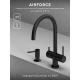 Смеситель д/кухни Abelsberg Aera AWF70029MB с фильтром д/воды, цвет вулканический черный