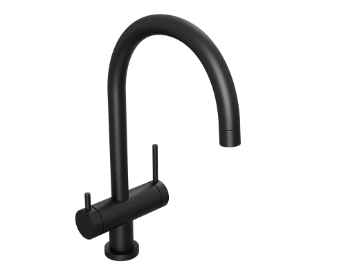 Смеситель д/кухни Abelsberg Aera AWF70029MB с фильтром д/воды, цвет вулканический черный