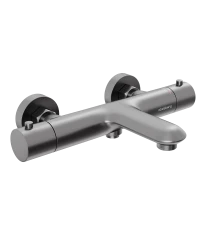 Смеситель для ванны и душа Abelsberg Perfecta INF61101GM с термостатом, космическая сталь