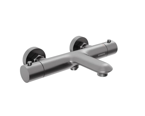 Смеситель д/ванны и душа Abelsberg Perfecta INF61101GM с термостатом, космическая сталь