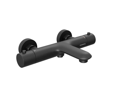 Смеситель д/ванны и душа Abelsberg Perfecta INF61101MB с термостатом, вулканический черный