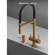 Смеситель д/кухни Abelsberg Venta IXF73979BG c гибким изливом и фильтром д/воды, цвет королевское золото