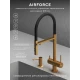 Смеситель д/кухни Abelsberg Venta IXF73979BG c гибким изливом и фильтром д/воды, цвет королевское золото