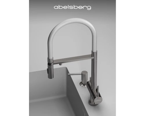 Смеситель д/кухни Abelsberg Venta IXF73979CH c гибким изливом и фильтром д/воды, цвет лянцевый хром