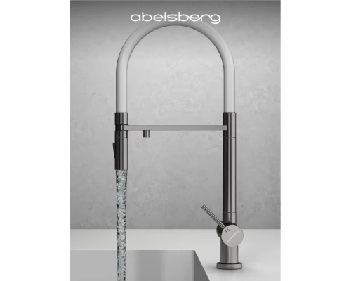 Смеситель д/кухни Abelsberg Venta IXF73979CH c гибким изливом и фильтром д/воды, цвет лянцевый хром