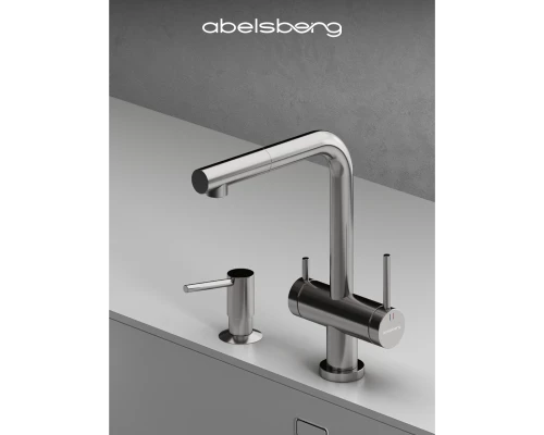 Смеситель д/кухни Abelsberg Pura OTF70709CH c вытяжным изливом и фильтром д/воды, цвет глянцевый хром