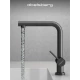 Смеситель д/кухни Abelsberg Pura OTF70709GM c вытяжным изливом и фильтром д/воды, цвет космическая сталь