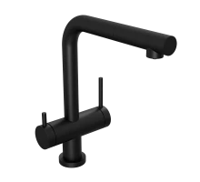 Смеситель для кухни Abelsberg Pura OTF70709MB c вытяжным изливом и возможностью подключения фильтра для воды, цвет матовый черный