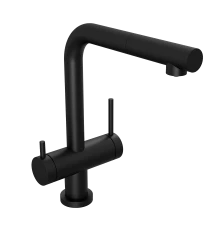 Смеситель для кухни Abelsberg Pura OTF70709MB c вытяжным изливом и возможностью подключения фильтра для воды, цвет матовый черный