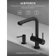 Смеситель д/кухни Abelsberg Pura OTF70709MB c вытяжным изливом и фильтром д/воды, цвет матовый черный