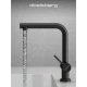 Смеситель д/кухни Abelsberg Pura OTF70709MB c вытяжным изливом и фильтром д/воды, цвет матовый черный