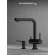 Смеситель д/кухни Abelsberg Pura OTF70709MB c вытяжным изливом и фильтром д/воды, цвет матовый черный
