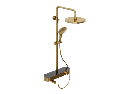 Душевая система Abelsberg Intensa SNS52655BG термостат, полка, д/ванны и душа, королевское золото