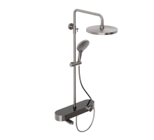 Душевая система Abelsberg Intensa SNS52655BN с термостатом и полкой для ванны и душа, титан