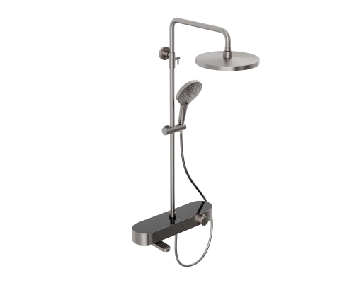 Душевая система Abelsberg Intensa SNS52655BN термостат, полка, д/ванны и душа, титан