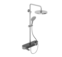 Душевая система Abelsberg Intensa SNS52655CH с термостатом и полкой для ванны и душа, глянцевый хром