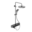 Душевая система Abelsberg Intensa SNS52655GM с термостатом и полкой для ванны и душа, космическая сталь