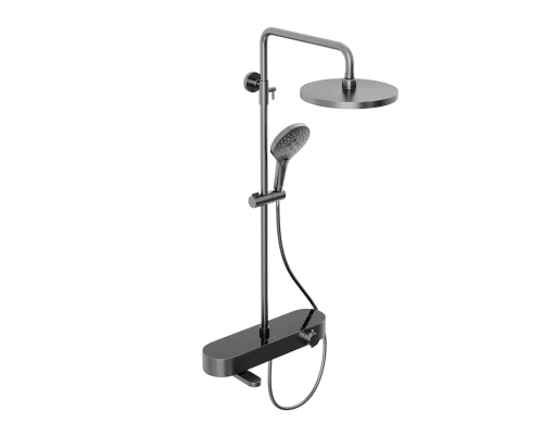 Душевая система Abelsberg Intensa SNS52655GM термостат, полка, д/ванны и душа, космическая сталь
