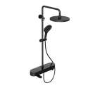 Душевая система Abelsberg Intensa SNS52655MB с термостатом и полкой для ванны и душа, вулканический черный