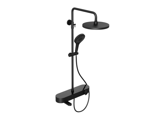 Душевая система Abelsberg Intensa SNS52655MB термостат, полка, д/ванны и душа, вулканический черный