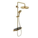 Душевая система Abelsberg Lineara SNS52790BG с термостатом и полкой для душа, королевское золото