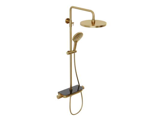 Душевая система Abelsberg Lineara SNS52790BG термостат, полка, д/душа, королевское золото
