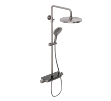 Душевая система Abelsberg Lineara SNS52790BN с термостатом и полкой для душа, титан