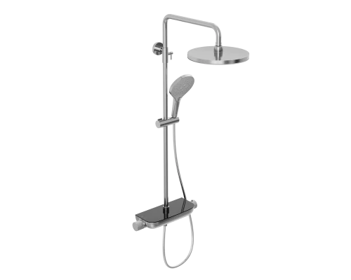 Душевая система Abelsberg Lineara SNS52790CH термостат, полка, д/душа, глянцевый хром