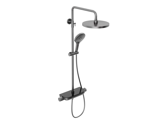 Душевая система Abelsberg Lineara SNS52790GM термостат, полка, д/душа, космическая сталь