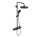 Душевая система Abelsberg Lineara SNS52790MB с термостатом и полкой для душа, вулканический черный