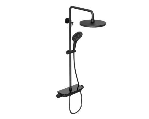 Душевая система Abelsberg Lineara SNS52790MB термостат, полка, д/душа, вулканический черный