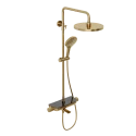 Душевая система Abelsberg Lineara SNS52791BG с термостатом и полкой для ванны и душа, королевское золото