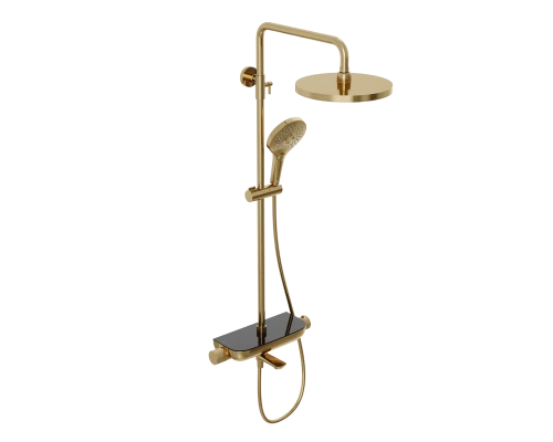 Душевая система Abelsberg Lineara SNS52791BG термостат, полка, д/ванны и душа, королевское золото