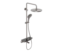 Душевая система Abelsberg Lineara SNS52791BN с термостатом и полкой для ванны и душа, титан