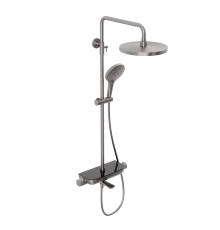 Душевая система Abelsberg Lineara SNS52791BN с термостатом и полкой для ванны и душа, титан