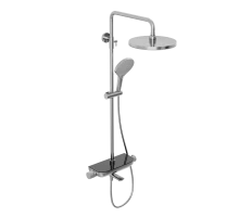 Душевая система Abelsberg Lineara SNS52791CH с термостатом и полкой для ванны и душа, глянцевый хром